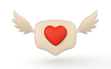 Social media like in speech bubble with wings. digital marketing concept. vector illustration.のイラスト素材