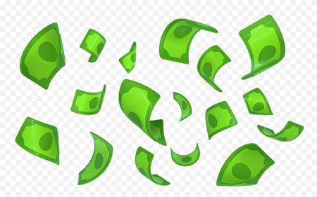 3D green dollar in cartoon style. Business and finance object for banner design. Vector illustration.のイラスト素材