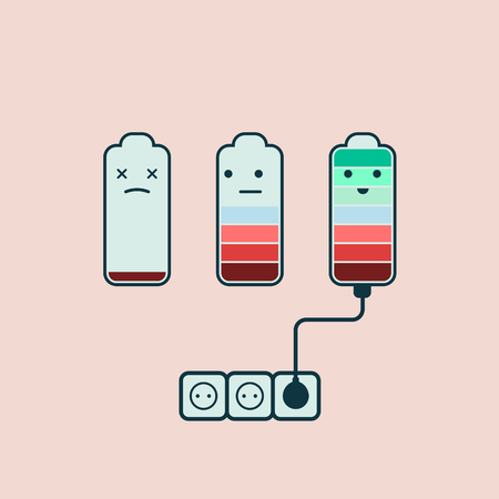 flat icons battery charging