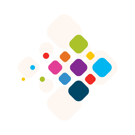 Icon flying colorful diamond abstract design of a logo or template, colorful rectangle businessのイラスト素材