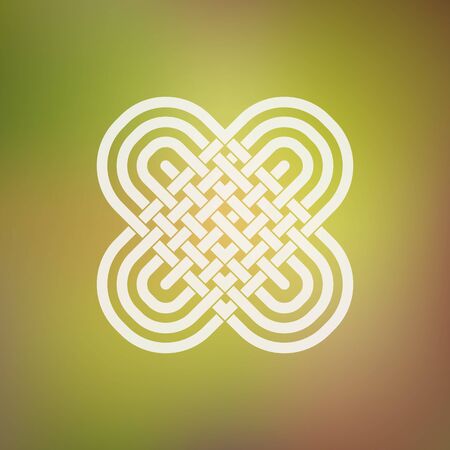 Isolated abstract simmetric icon in Celtic and ethnic style. Stylized two hearts in the traditional Viking style.のイラスト素材