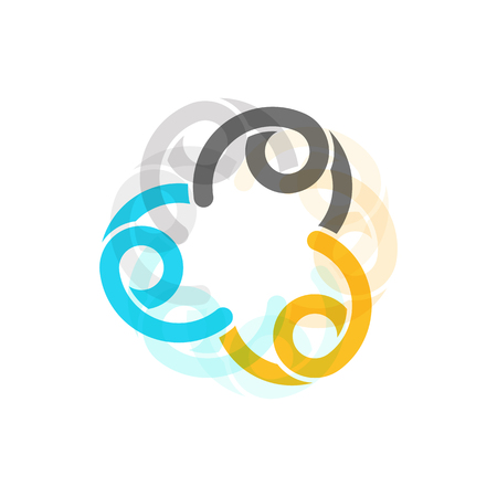 Color sign of unity and family vector template with the multiplier effect and transparency on white background.のイラスト素材