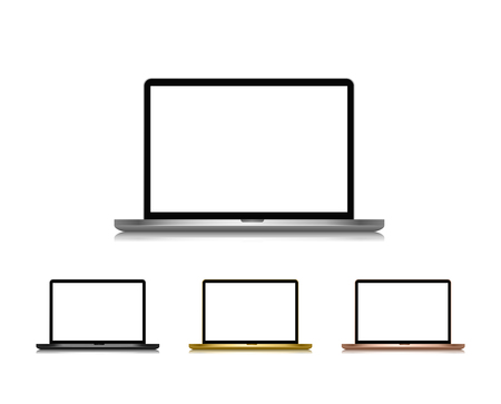Personal computer template with white screen illustrationのイラスト素材
