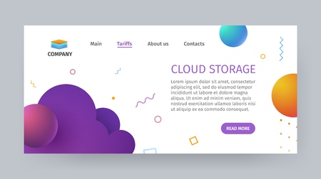 Cloud database storage services template of website or application vector illustration. Super computer data hostingのイラスト素材