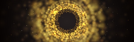 Blur abstract dark background. Golden burst particles with blurred effect. Vector illustrationのイラスト素材