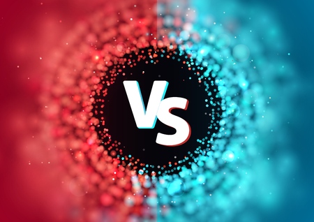 Versus battle template vector illustration. VS letters on blurred effect background cardのイラスト素材