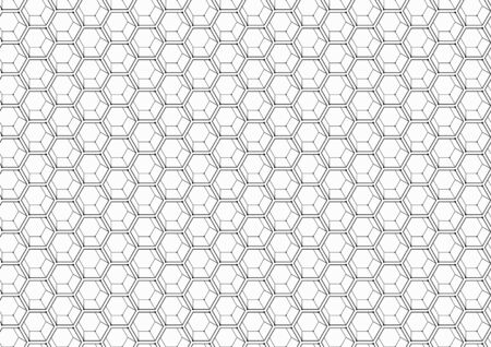 Hexagonal geometric shapes ornament. Scientific technology seamless pattern. Honeycomb minimalistic vector background.のイラスト素材