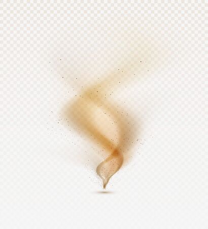 Isolated sand hurricane vector object on transparent background. Desert seasonal cataclysm design elementのイラスト素材