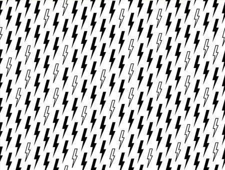 Lightning vector seamless pattern monochrome illustration. Thunderbolt texture for printのイラスト素材