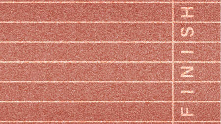 Finish lane stadium running textured track with start numbers and lines vector illustration. Top...
