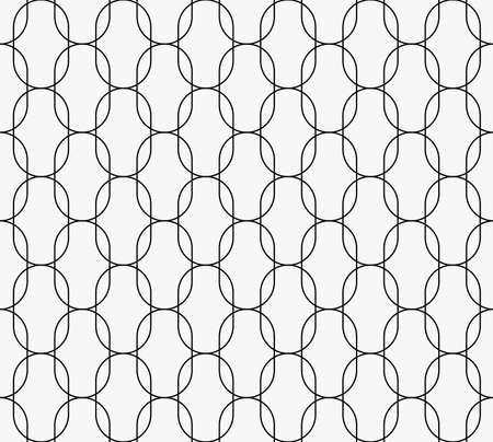 Oval seamless pattern stroke vector illustration. Modern monochrome stylish textureのイラスト素材