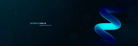 3d abstract technology helix shape vector banner. Scientific medical research, big data abstract...