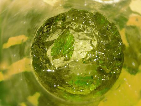 green mint leaf in ice cocktailの写真素材