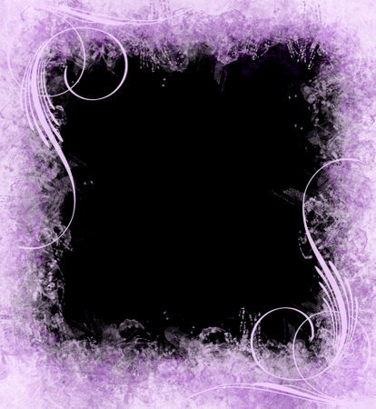 Abstract frame with graphic elements for design. Beautiful delicate purple frame with overlay effect.の写真素材