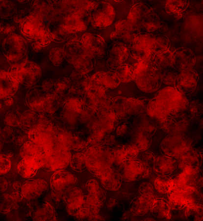 Blood with infection close-up. Infected blood under a microscope. Virus in the bloodの写真素材