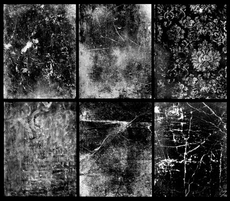 Grunge background compilation. cracked structure effect. Rough grunge pattern design. Texture of damaged and scuffed material. texture overlay effect. Set of multiple textures.の写真素材