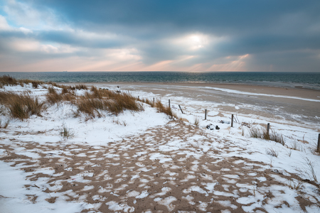 Hel Beach in winter sceneryの写真素材