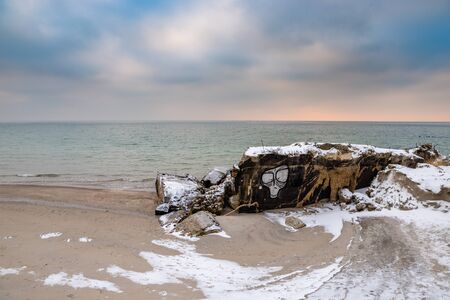Hel Beach in winter sceneryの写真素材