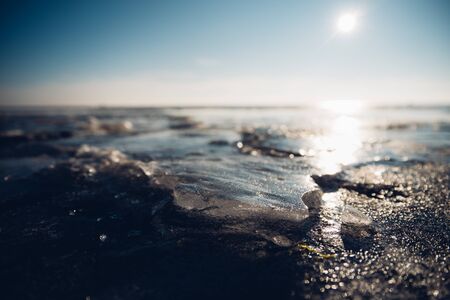 ice on the beachの写真素材