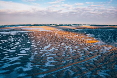 ice on the beachの写真素材