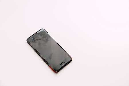 Smartphone on a white backgroundの写真素材