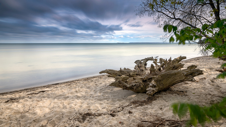 Beach panorama in the middle of the dayの写真素材