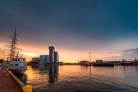 Yacht port in Gdyniaの写真素材