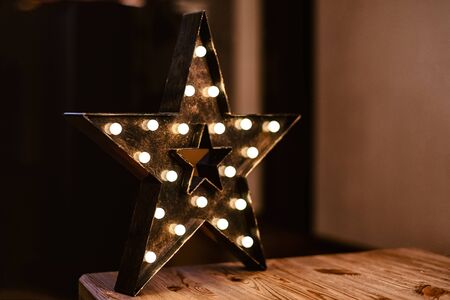 Christmas lights in the starの写真素材