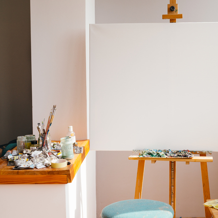 painting workshopの写真素材