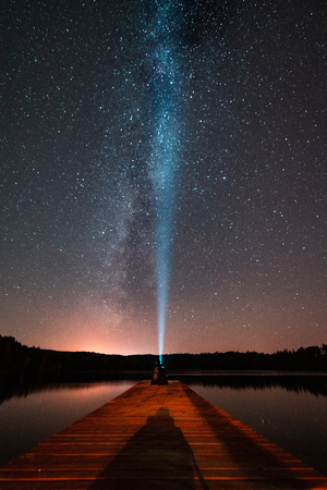 star sky with a milky wayの写真素材