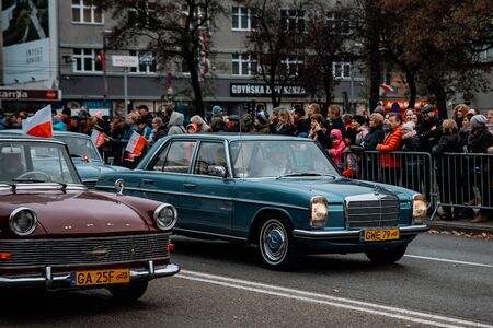 The parade of vintage cars