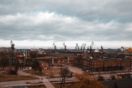Panorama of the Gda?sk Shipyardの写真素材