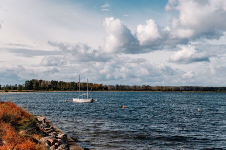 a small fishing harbor in Rewaの写真素材