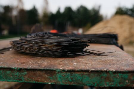 construction reinforcement at the construction site