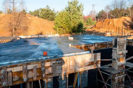 pouring the ceiling at the construction site
