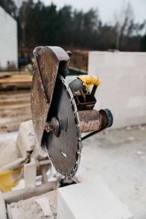 building walls of aerated concreteの写真素材