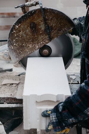 building walls of aerated concreteの写真素材