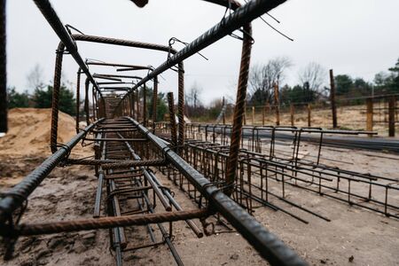 reinforcing steel at the construction site