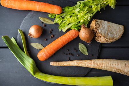 mix of fresh vegetables for the soup