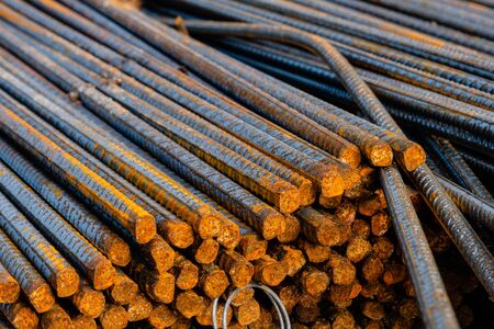Reinforcing steel at the construction site