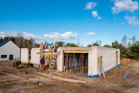 Single-family house construction site