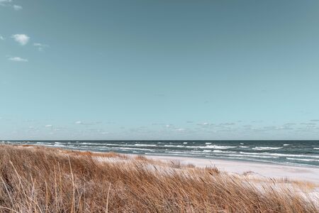 Spring view of the beach on the Baltic Sea in Poland
