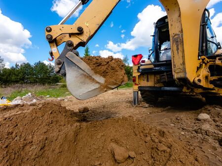 Excavator at work on construction site