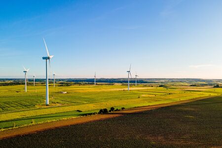 wind farm in agricultural fields