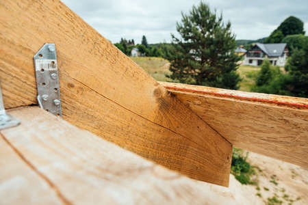 construction of the house roof structureの写真素材