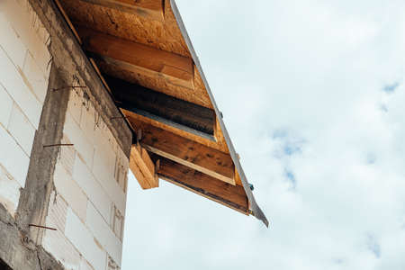 construction of the house roof structureの写真素材