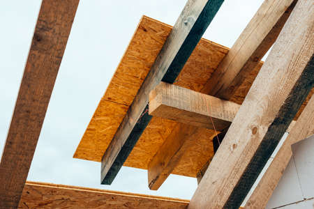 construction of the house roof structureの写真素材