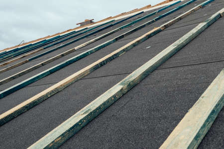 construction of the house roof structureの写真素材