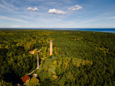 Lighthouse in the city of Helの写真素材