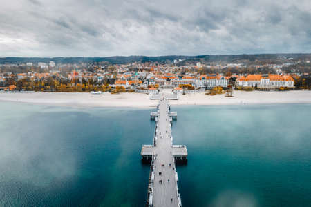 Sopot pier shot from the airの写真素材